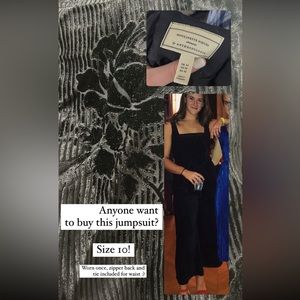 Anthropologie velvet jumpsuit